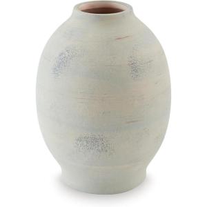 Signature Design by Ashley Clayson Vintage Indoor 10″ Distressed Ceramic Tabletop Vase, Beige & Light Green(10″)