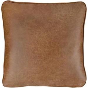 Signature Design by Ashley Cortnie Faux Leather Throw Pillow, 20 x 20 Inches, Brown