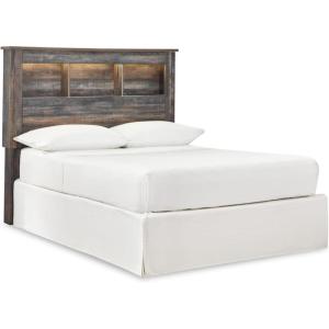 Signature Design by Ashley Drystan Rustic Bookcase Lighted Headboard ONLY, Full, Weathered Brown(Full)