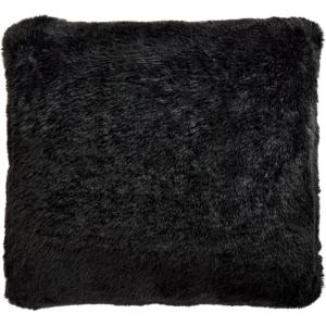 Signature Design by Ashley Gariland Modern Square Faux Rabbit Fur Accent Pillow, 20 x 20 Inches, Gray(Black)