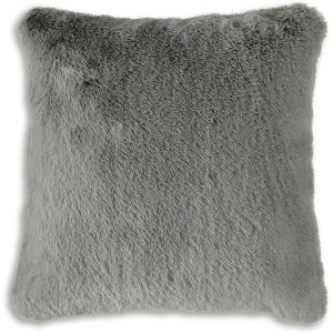 Signature Design by Ashley Gariland Modern Square Faux Rabbit Fur Accent Pillow, 20 x 20 Inches, Gray(Gray)