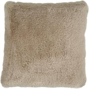Signature Design by Ashley Gariland Modern Square Faux Rabbit Fur Accent Pillow, 20 x 20 Inches, Gray(Light Brown)