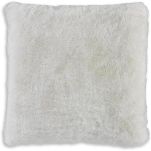 Signature Design by Ashley Gariland Modern Square Faux Rabbit Fur Accent Pillow, 20 x 20 Inches, Gray(White)