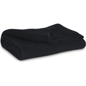 Signature Design by Ashley Gayelery Contemporary Machine Washable Knitted Throw, Beige(Knit Black)