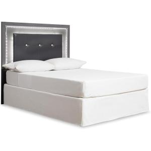 Signature Design by Ashley Lodanna Modern Glam Faux Leather Upholstered LED Panel Headboard ONLY, Full, Gray(Gray)