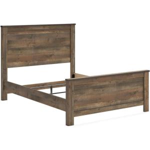 Signature Design by Ashley Trinell Casual Twin Bookcase Platform Bed with 2 Storage Drawers and Nailheads, Foundation or Box Spring Not Needed, Dark Brown(Queen Panel Bed)