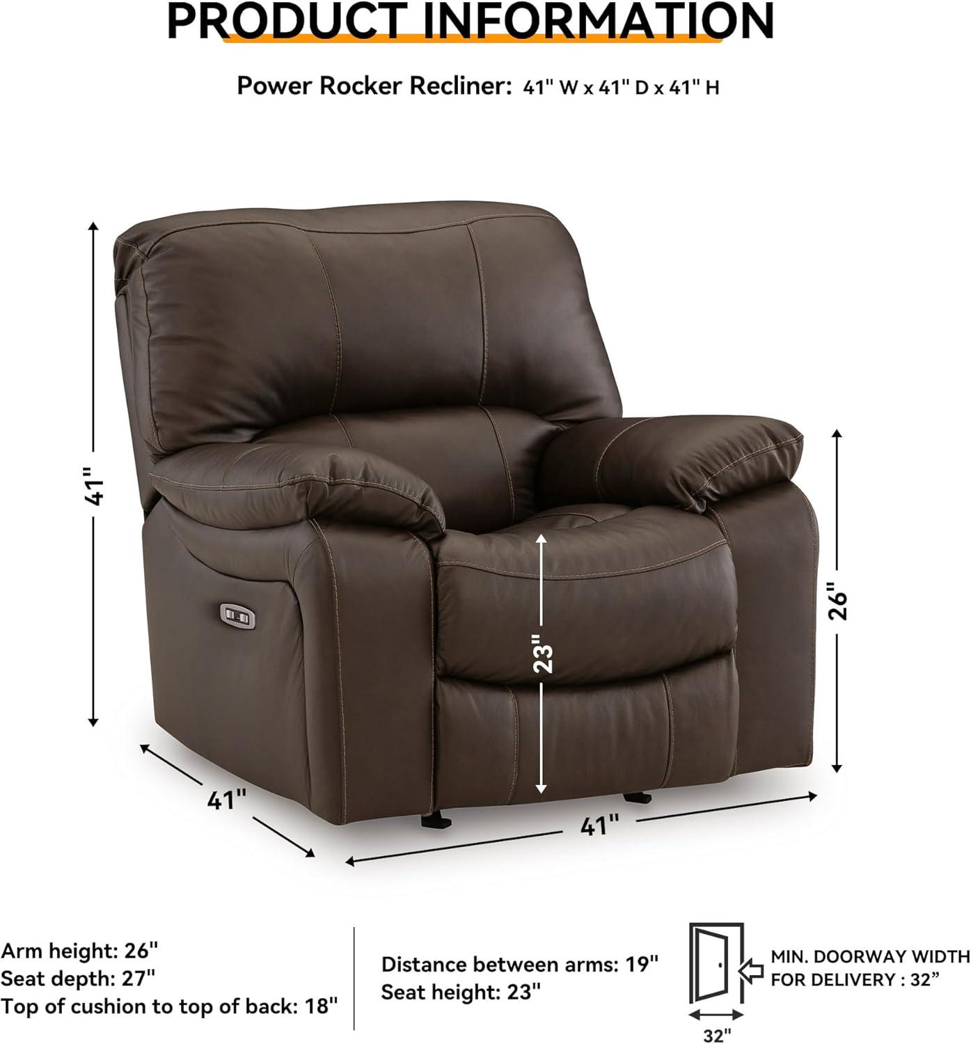 imageSignature Design by Ashley First Base Contemporary Faux Leather Manual Reclining Loveseat GrayBrown