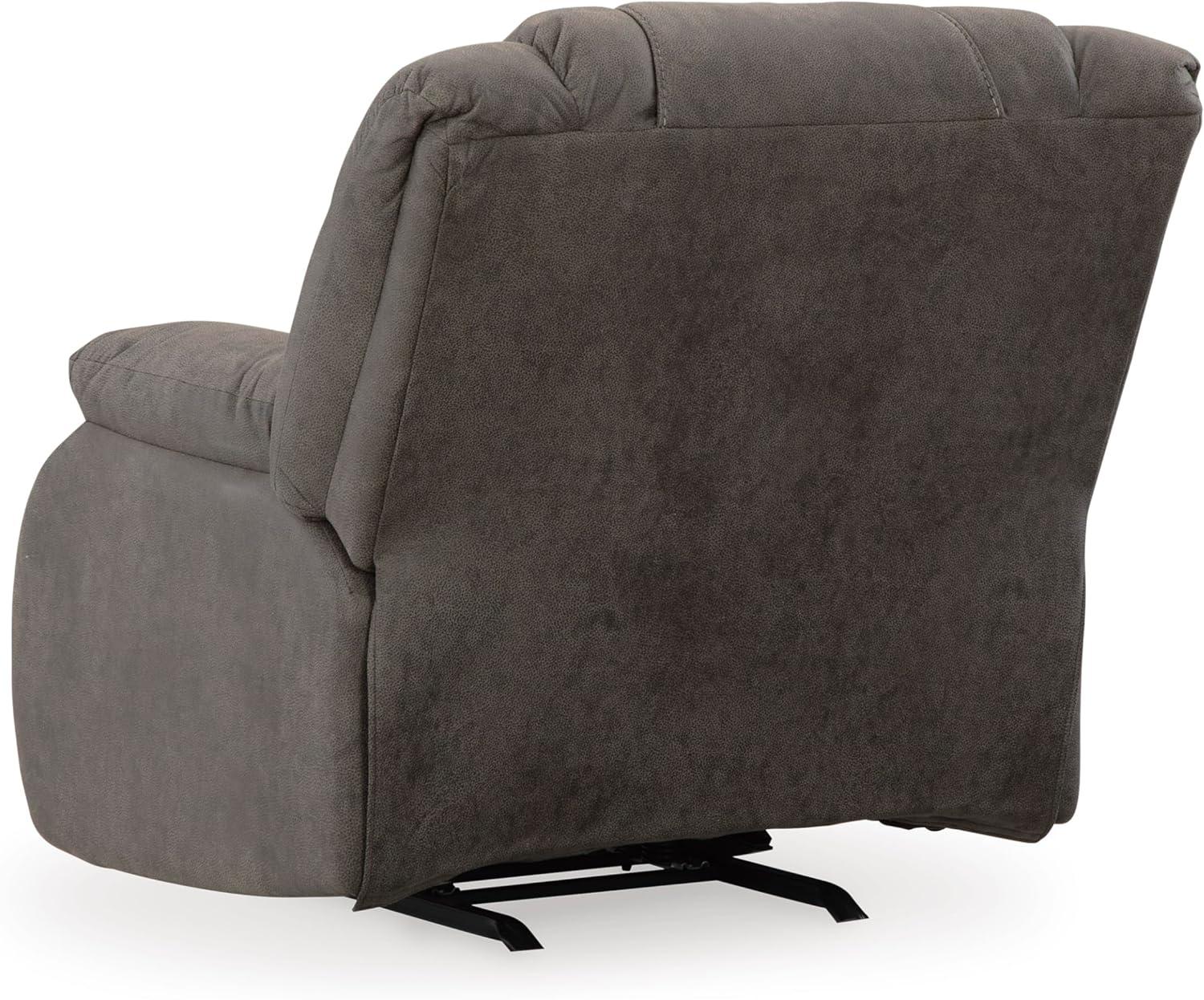 imageSignature Design by Ashley First Base Contemporary Faux Leather Manual Reclining Loveseat GrayGrey