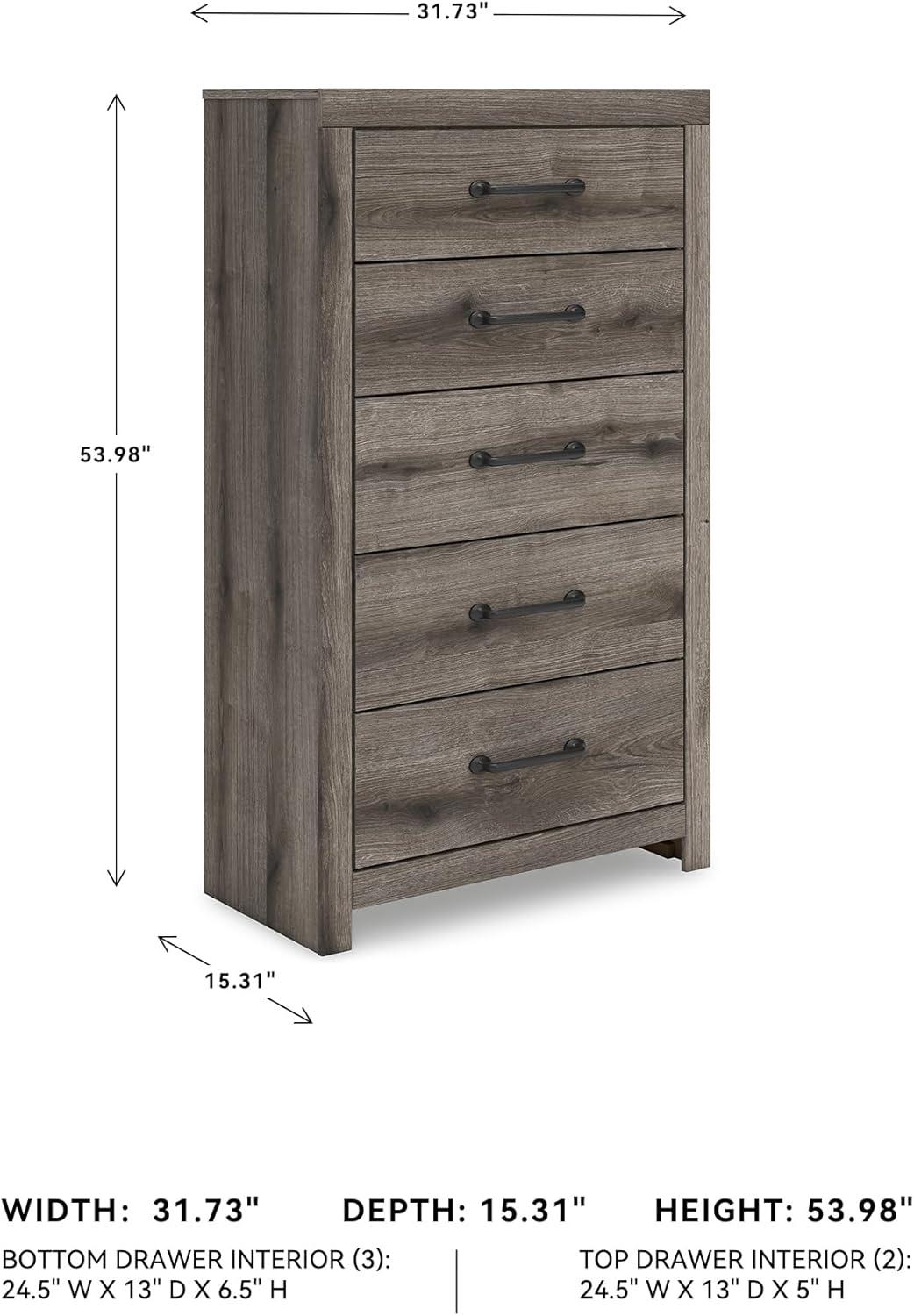 imageSignature Design by Ashley Brinxton Urban SmoothGliding 7Drawer Dresser and Mirror with Safety Stop GrayBrown Gray
