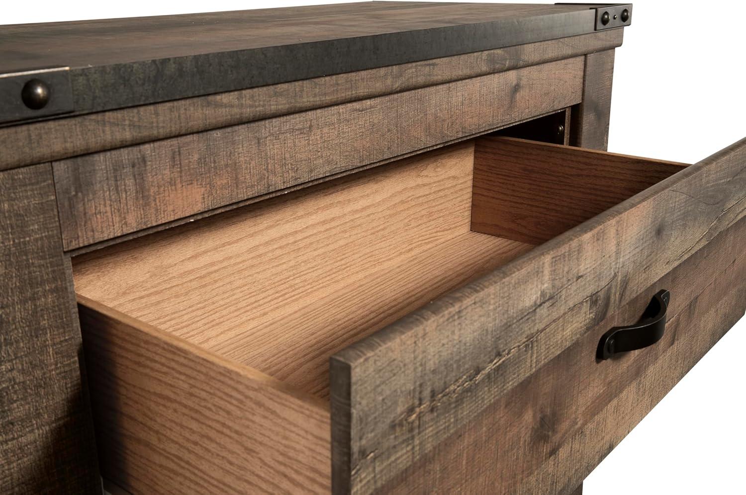 imageSignature Design by Ashley Brinxton Urban SmoothGliding 7Drawer Dresser and Mirror with Safety Stop GrayBrown Plank