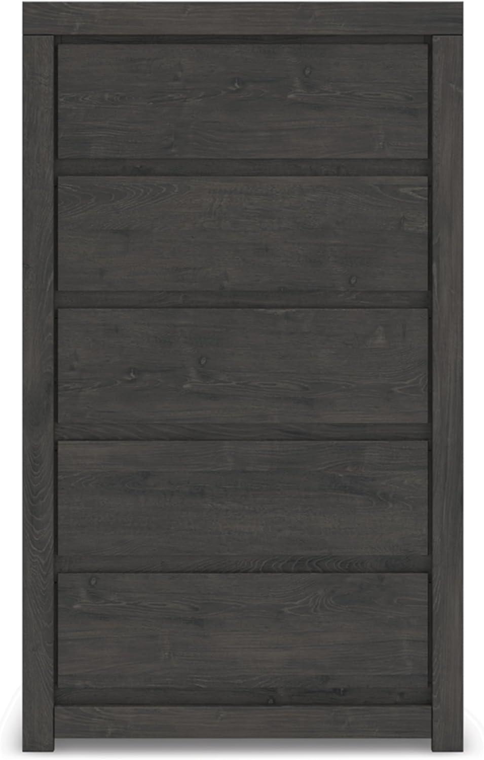imageSignature Design by Ashley Brinxton Urban SmoothGliding 7Drawer Dresser and Mirror with Safety Stop GrayCharcoal