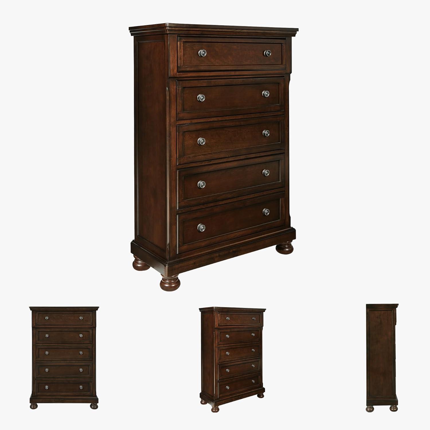 imageSignature Design by Ashley Brinxton Urban SmoothGliding 7Drawer Dresser and Mirror with Safety Stop GrayDark Brown