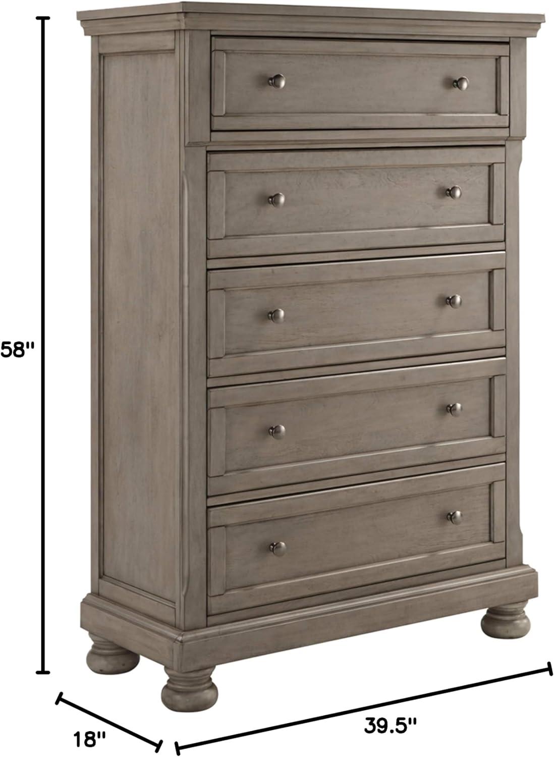 imageSignature Design by Ashley Brinxton Urban SmoothGliding 7Drawer Dresser and Mirror with Safety Stop GrayLight Gray