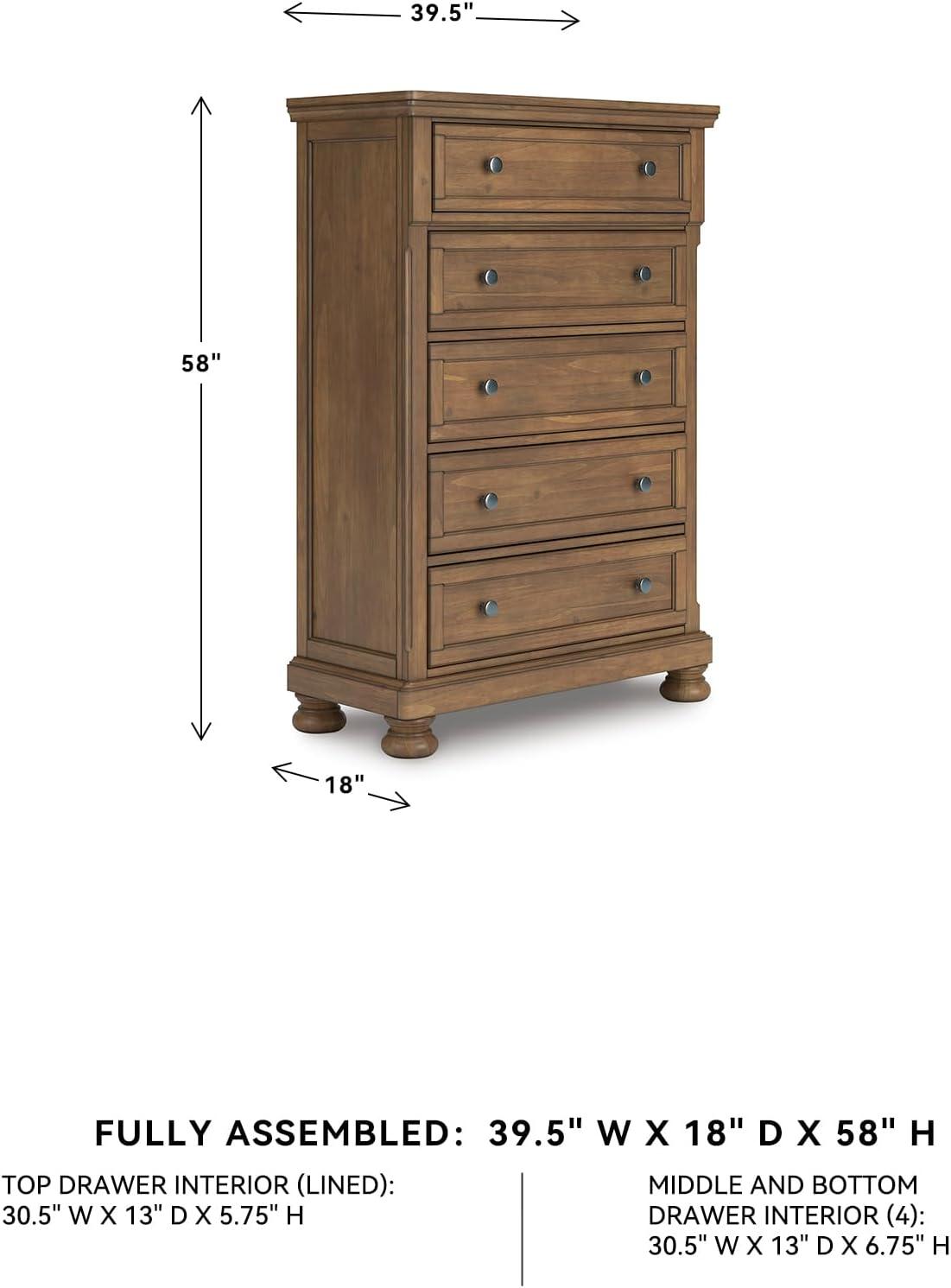 imageSignature Design by Ashley Brinxton Urban SmoothGliding 7Drawer Dresser and Mirror with Safety Stop GrayMedium Brown