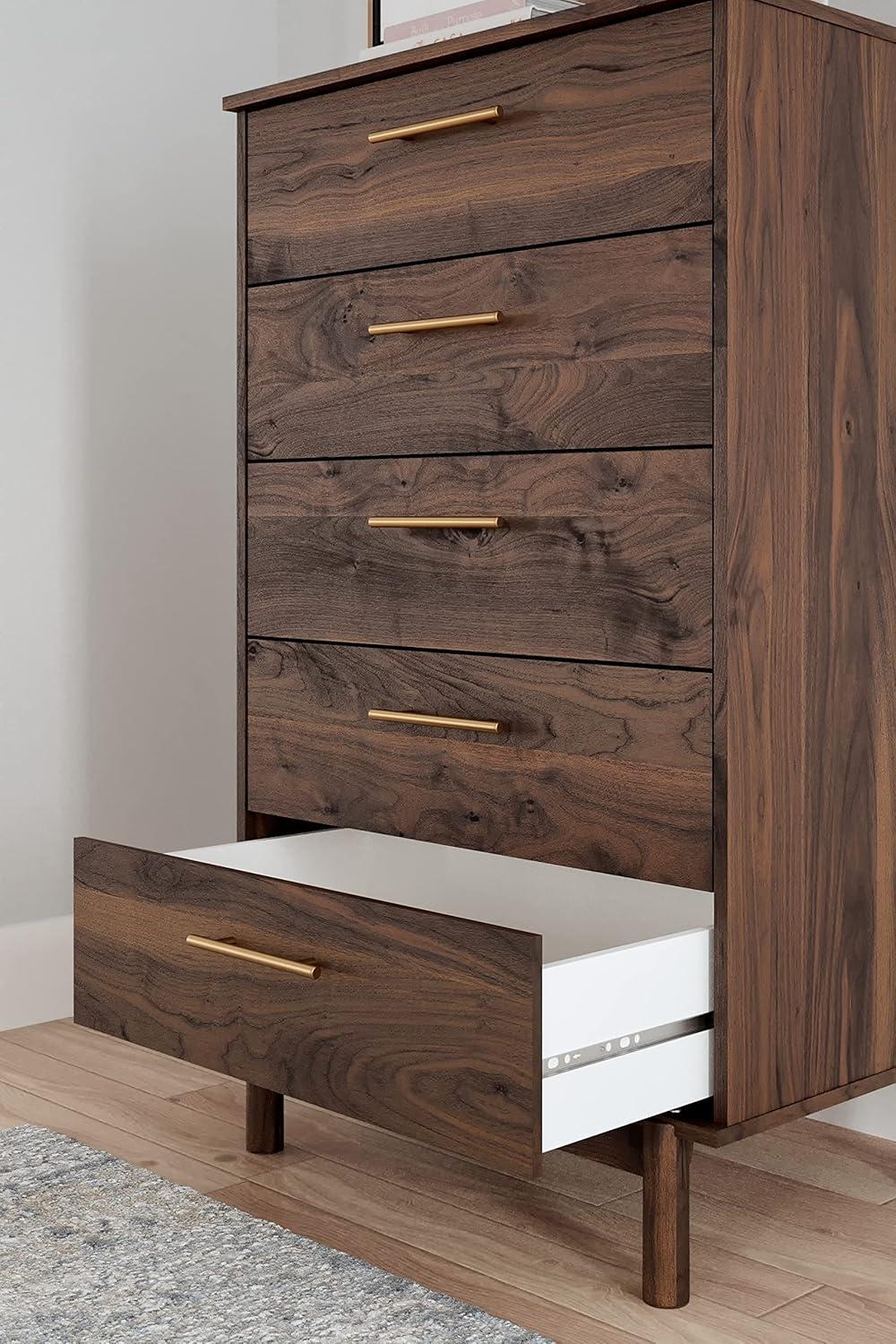 imageSignature Design by Ashley Brinxton Urban SmoothGliding 7Drawer Dresser and Mirror with Safety Stop GrayMocha