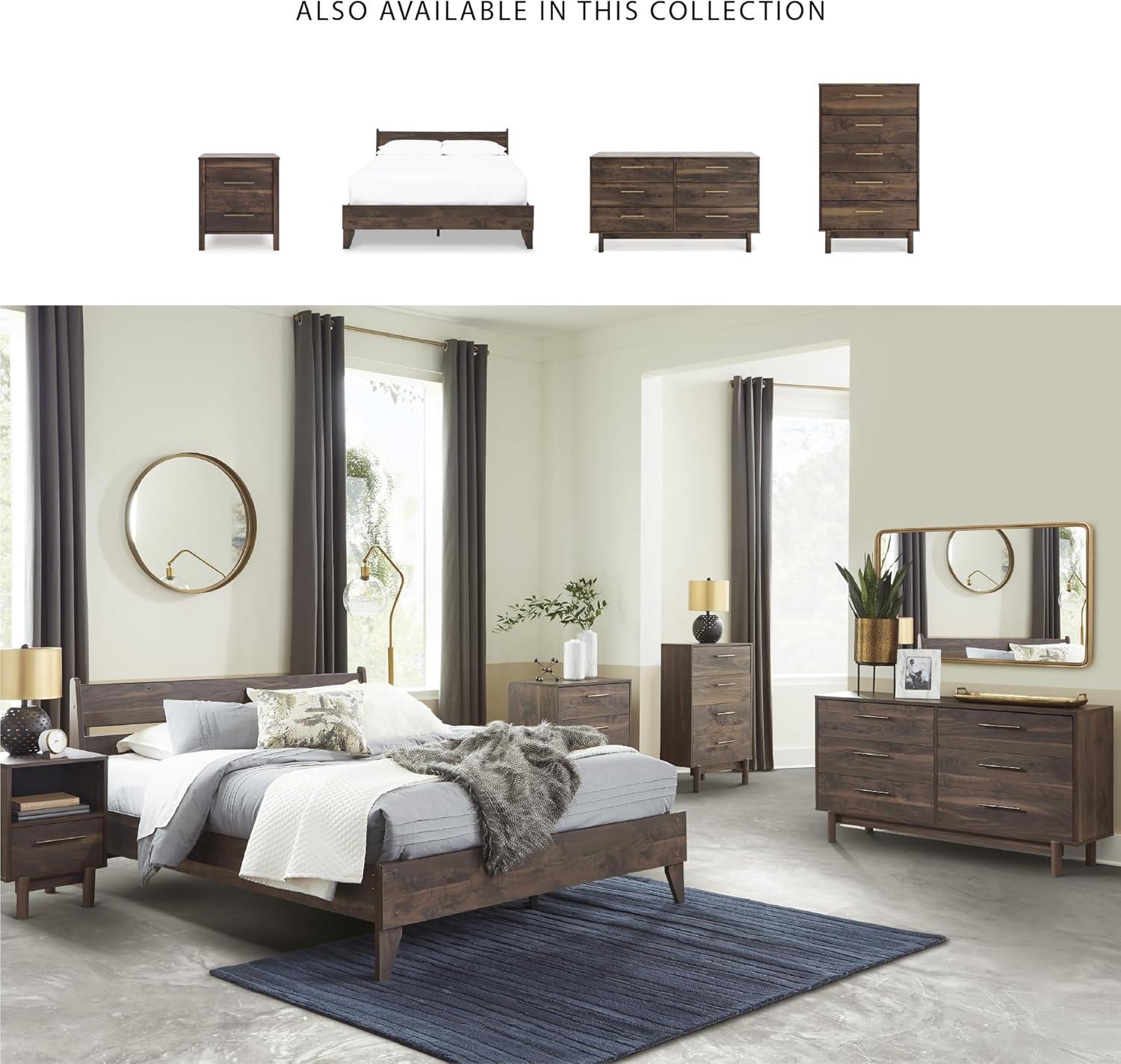 imageSignature Design by Ashley Brinxton Urban SmoothGliding 7Drawer Dresser and Mirror with Safety Stop GrayMocha