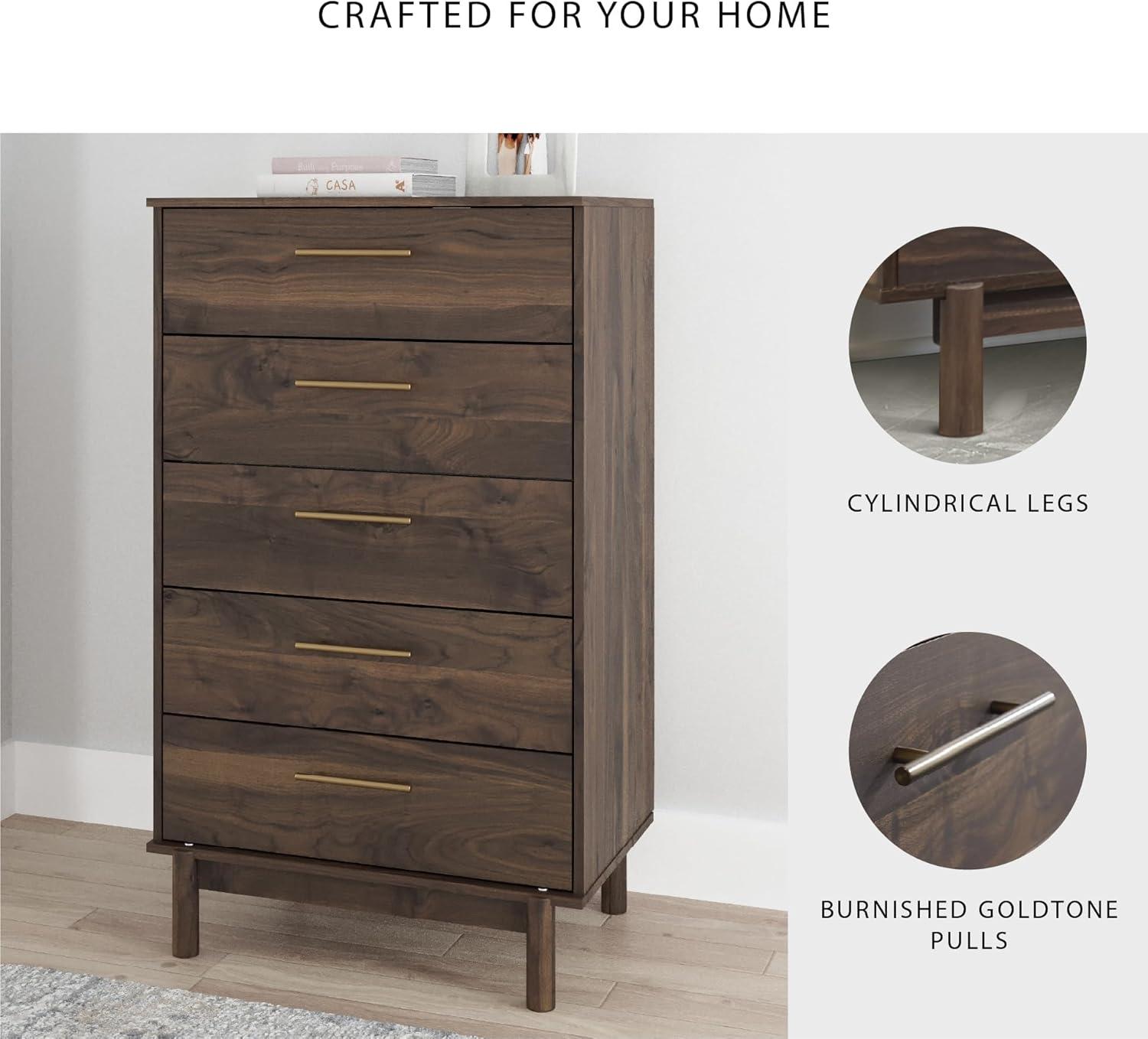 imageSignature Design by Ashley Brinxton Urban SmoothGliding 7Drawer Dresser and Mirror with Safety Stop GrayMocha