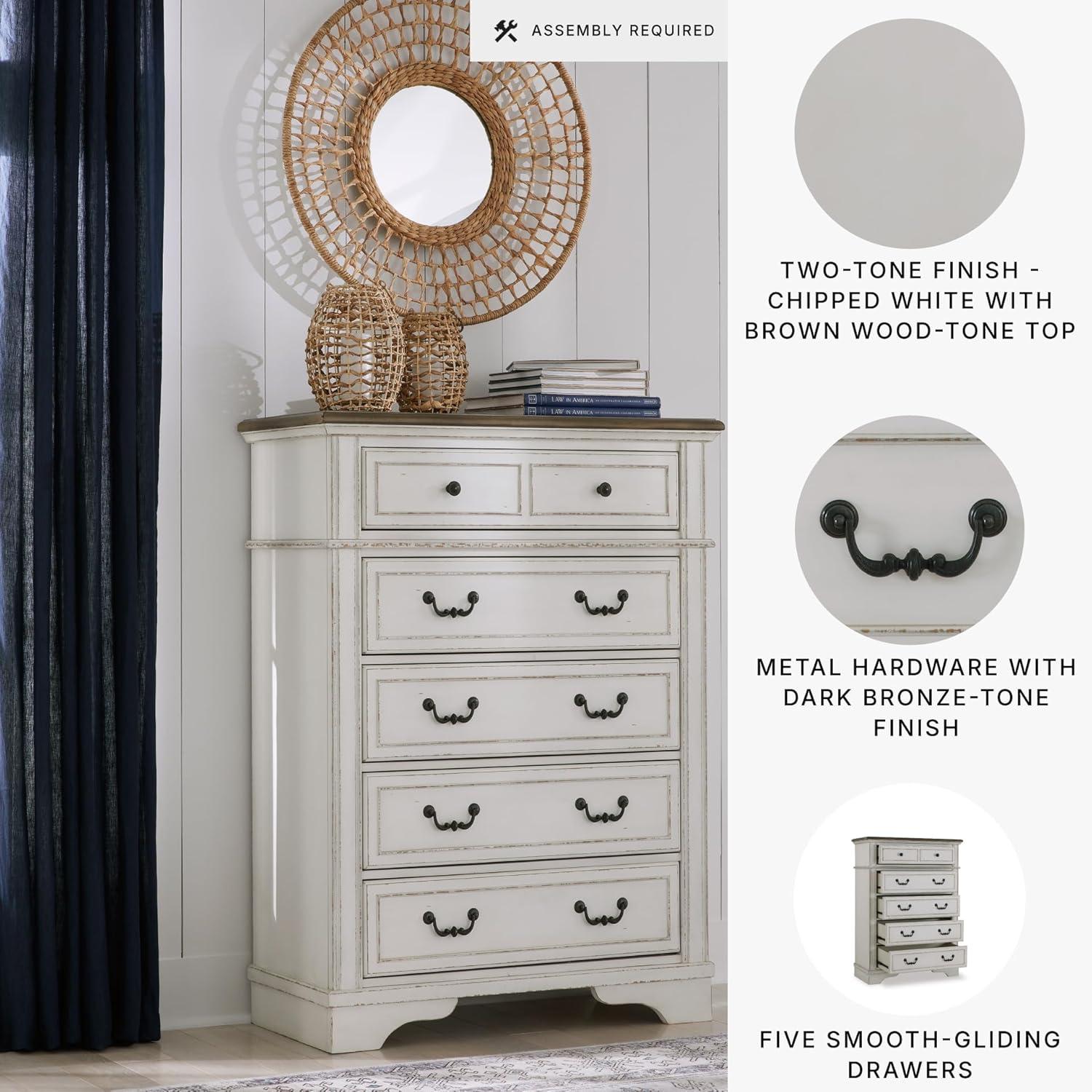 imageSignature Design by Ashley Brinxton Urban SmoothGliding 7Drawer Dresser and Mirror with Safety Stop GrayTwotone