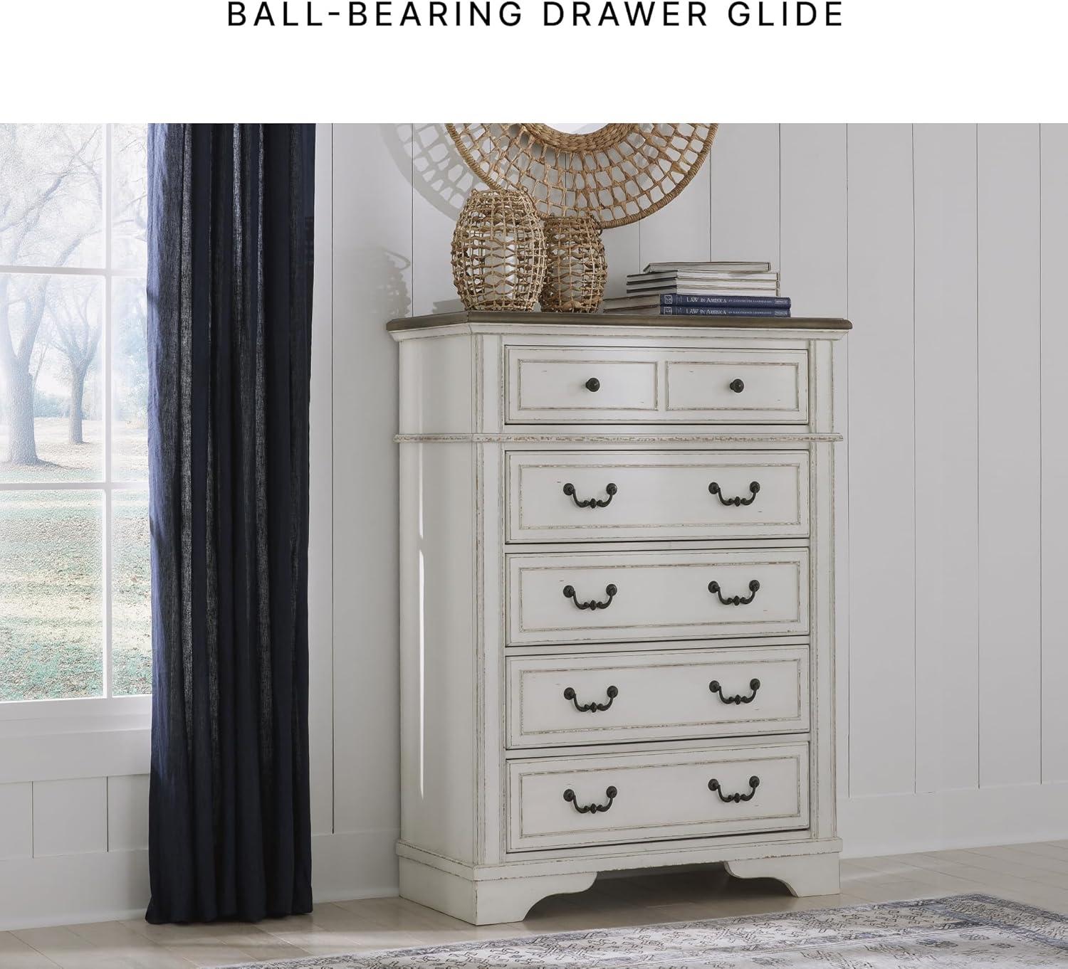 imageSignature Design by Ashley Brinxton Urban SmoothGliding 7Drawer Dresser and Mirror with Safety Stop GrayTwotone