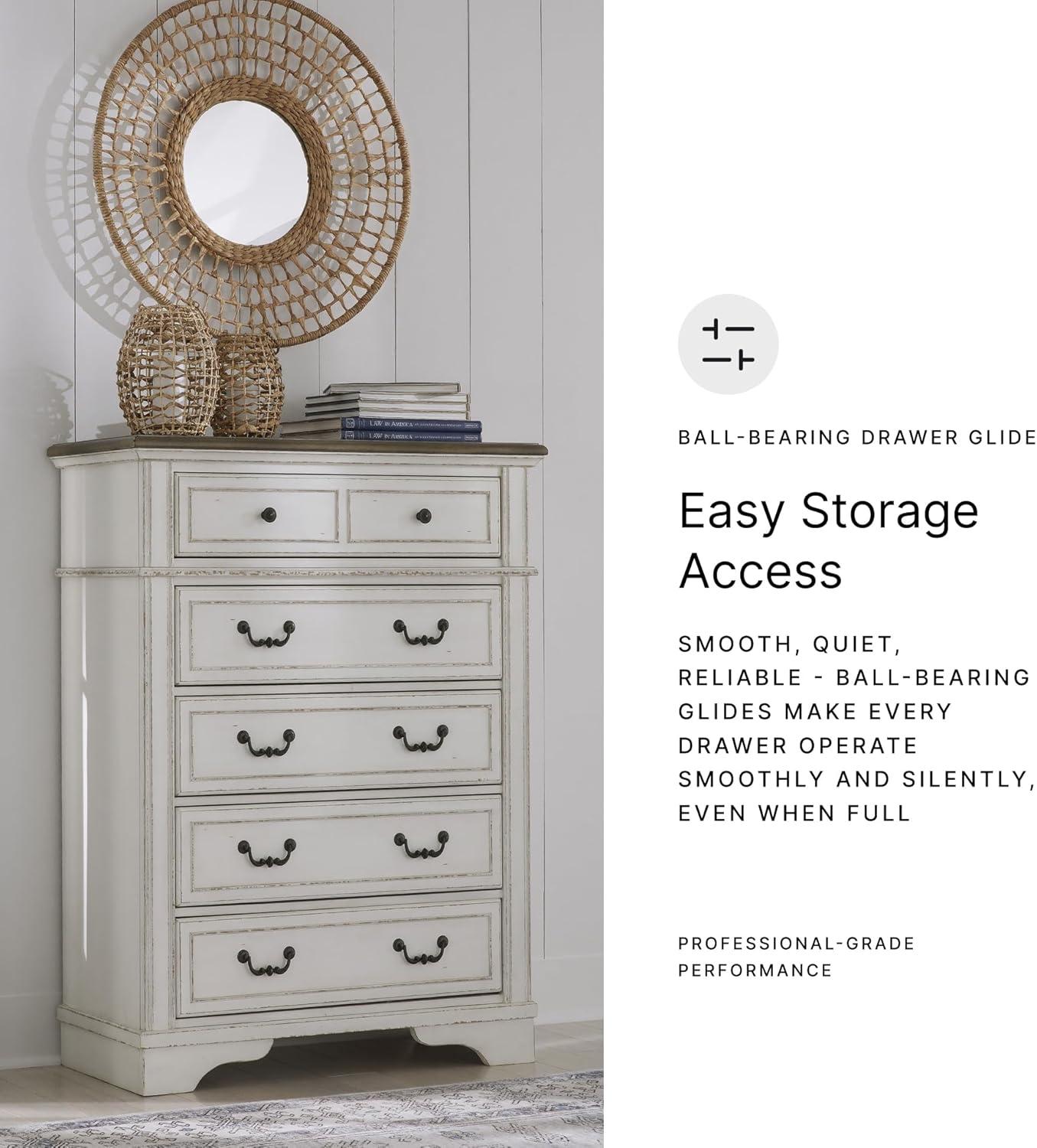 imageSignature Design by Ashley Brinxton Urban SmoothGliding 7Drawer Dresser and Mirror with Safety Stop GrayTwotone