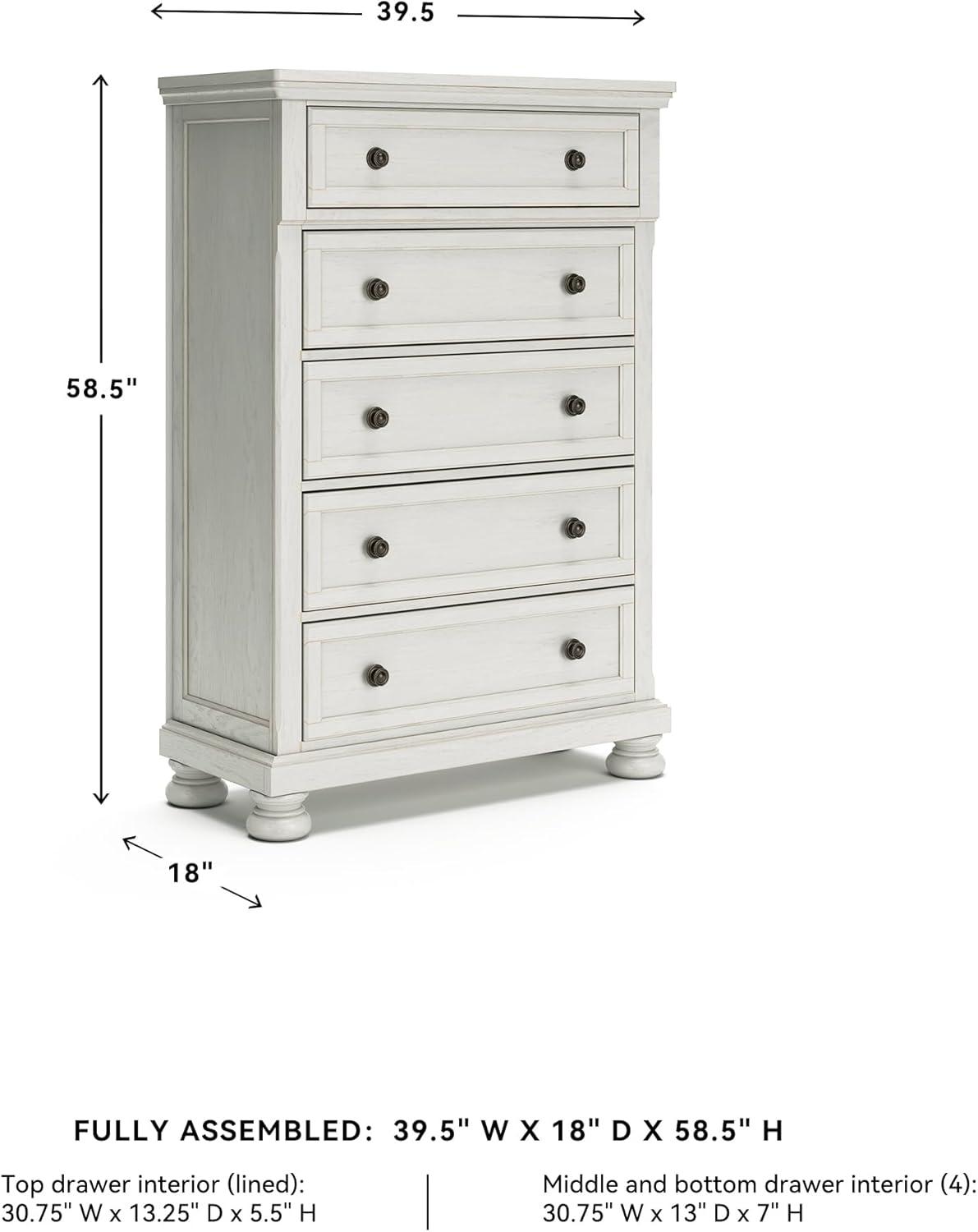 imageSignature Design by Ashley Brinxton Urban SmoothGliding 7Drawer Dresser and Mirror with Safety Stop GrayWhite