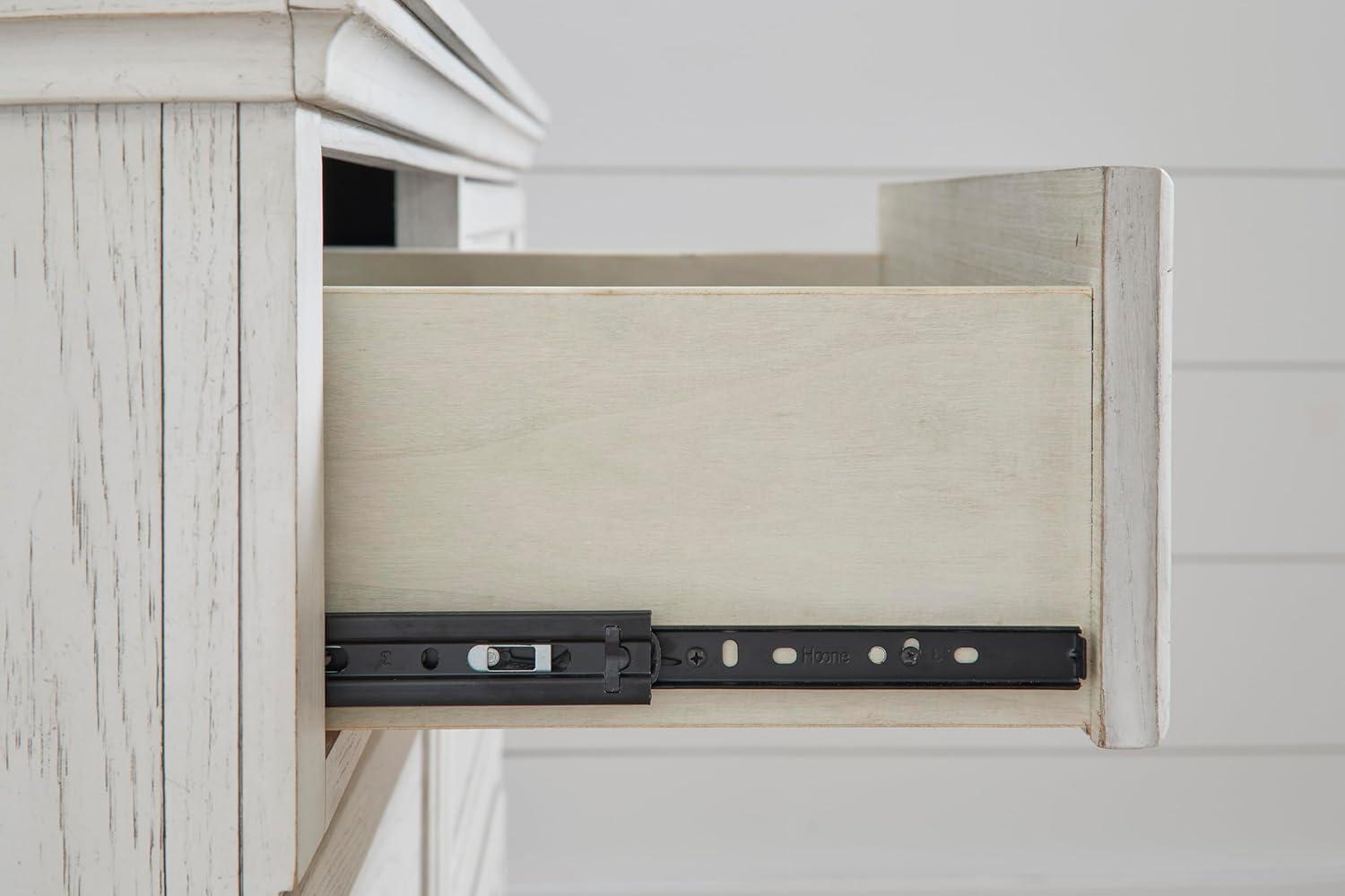 imageSignature Design by Ashley Brinxton Urban SmoothGliding 7Drawer Dresser and Mirror with Safety Stop GrayWhite