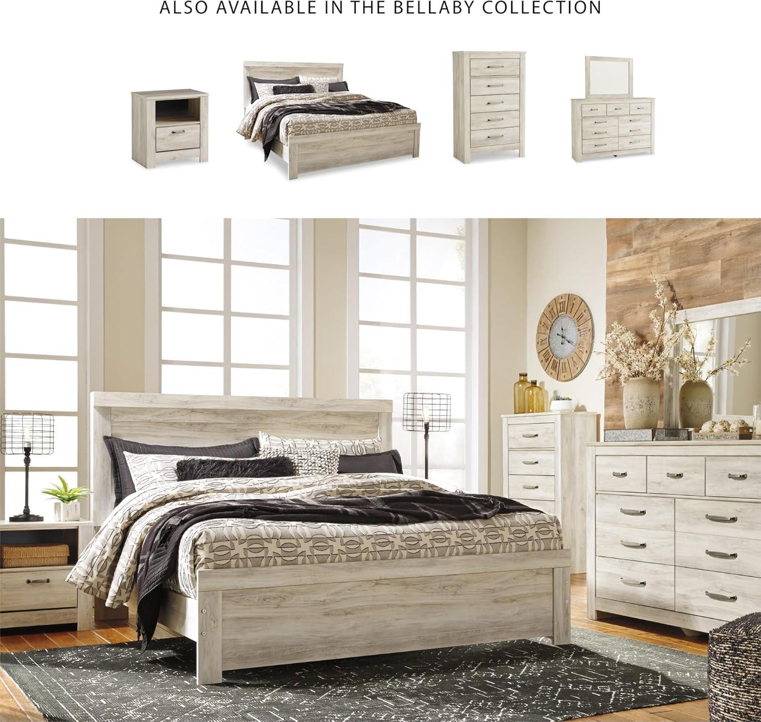 imageSignature Design by Ashley Brinxton Urban SmoothGliding 7Drawer Dresser and Mirror with Safety Stop GrayWhitewash