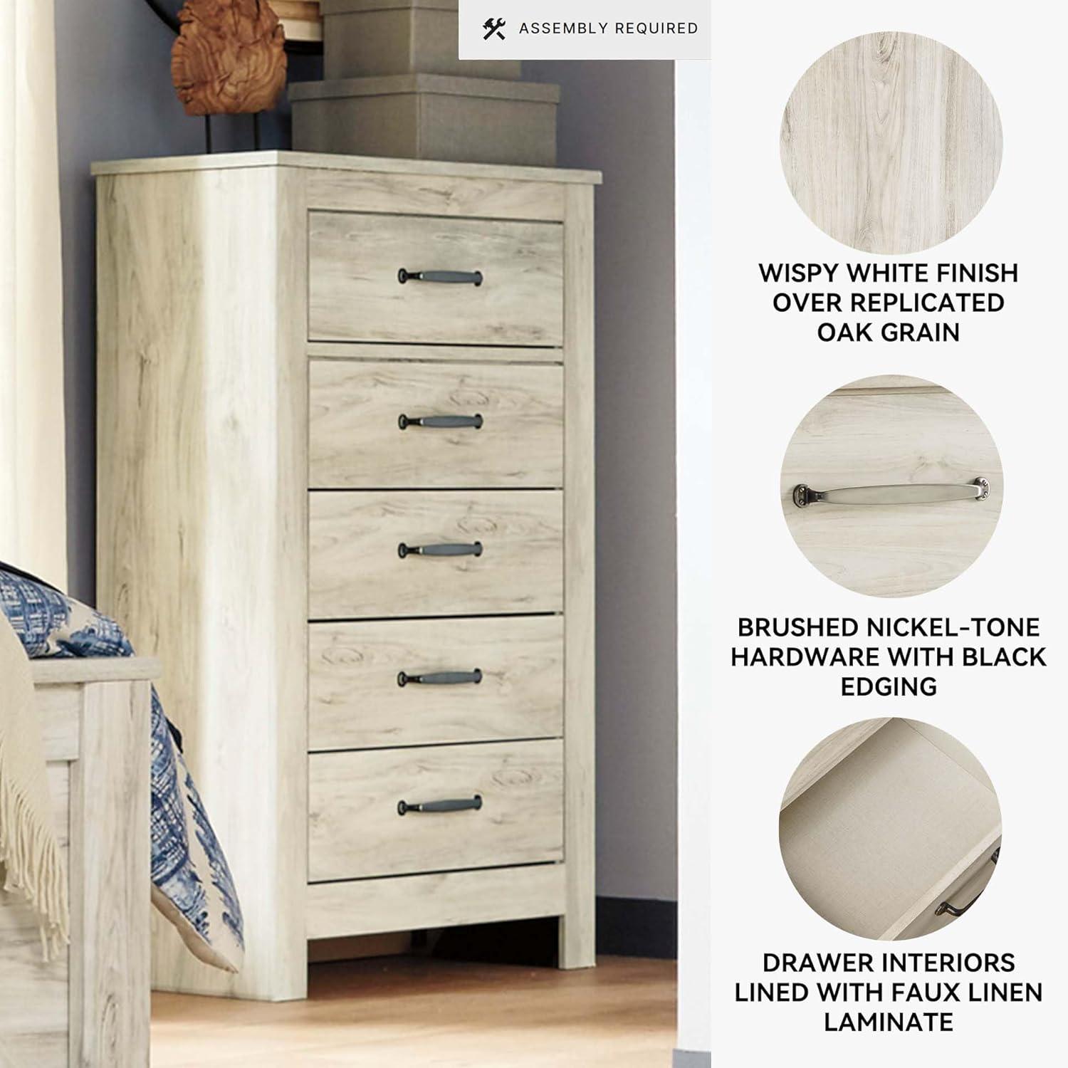 imageSignature Design by Ashley Brinxton Urban SmoothGliding 7Drawer Dresser and Mirror with Safety Stop GrayWhitewash