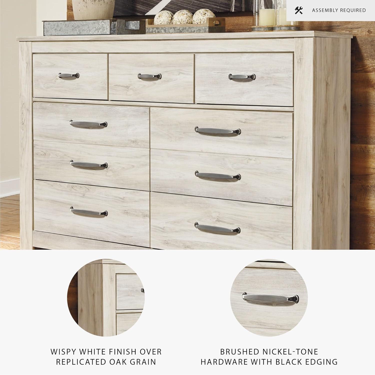 imageSignature Design by Ashley Brinxton Urban SmoothGliding 7Drawer Dresser and Mirror with Safety Stop GrayWhitewash