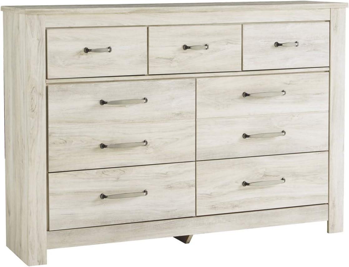 imageSignature Design by Ashley Brinxton Urban SmoothGliding 7Drawer Dresser and Mirror with Safety Stop GrayWhitewash