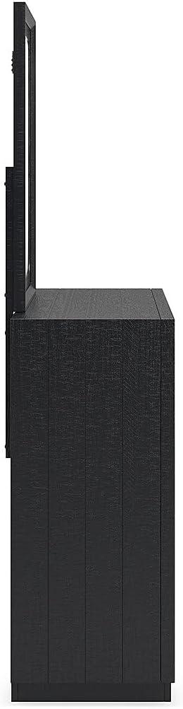 imageSignature Design by Ashley Londer Modern 6Drawer Dresser and Mirror with FeltLined Top Drawers and Safety Stop BlackDresser and Mirror