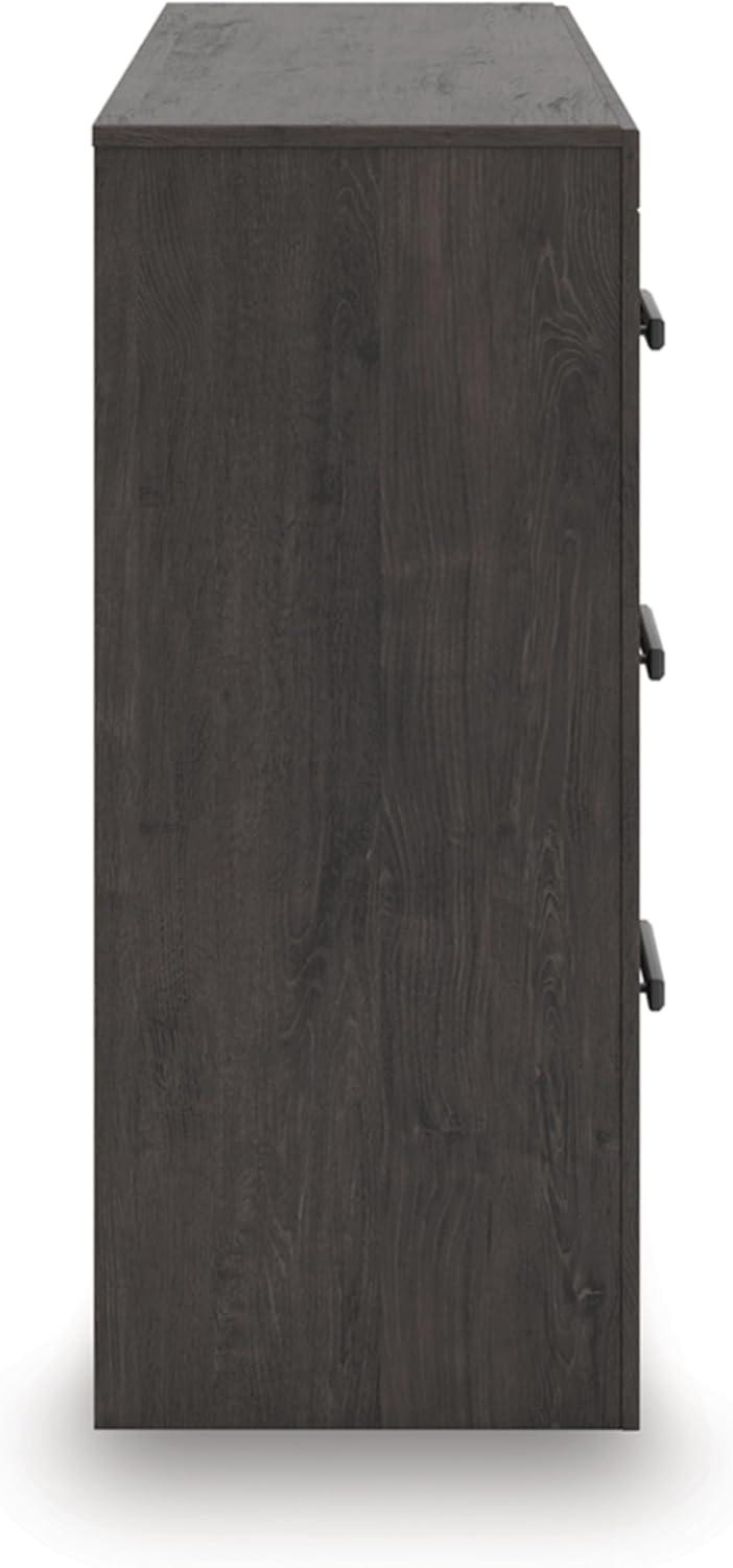 imageSignature Design by Ashley Sharlance Transitional 9Drawer Dresser and Mirror with Safety Stop and FeltLined Top Drawer Light BrownCharcoal
