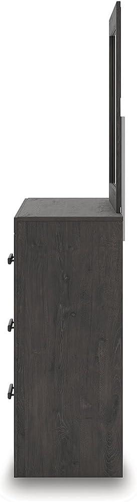 imageSignature Design by Ashley Sharlance Transitional 9Drawer Dresser and Mirror with Safety Stop and FeltLined Top Drawer Light BrownCharcoal