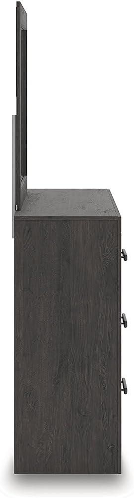 imageSignature Design by Ashley Sharlance Transitional 9Drawer Dresser and Mirror with Safety Stop and FeltLined Top Drawer Light BrownCharcoal
