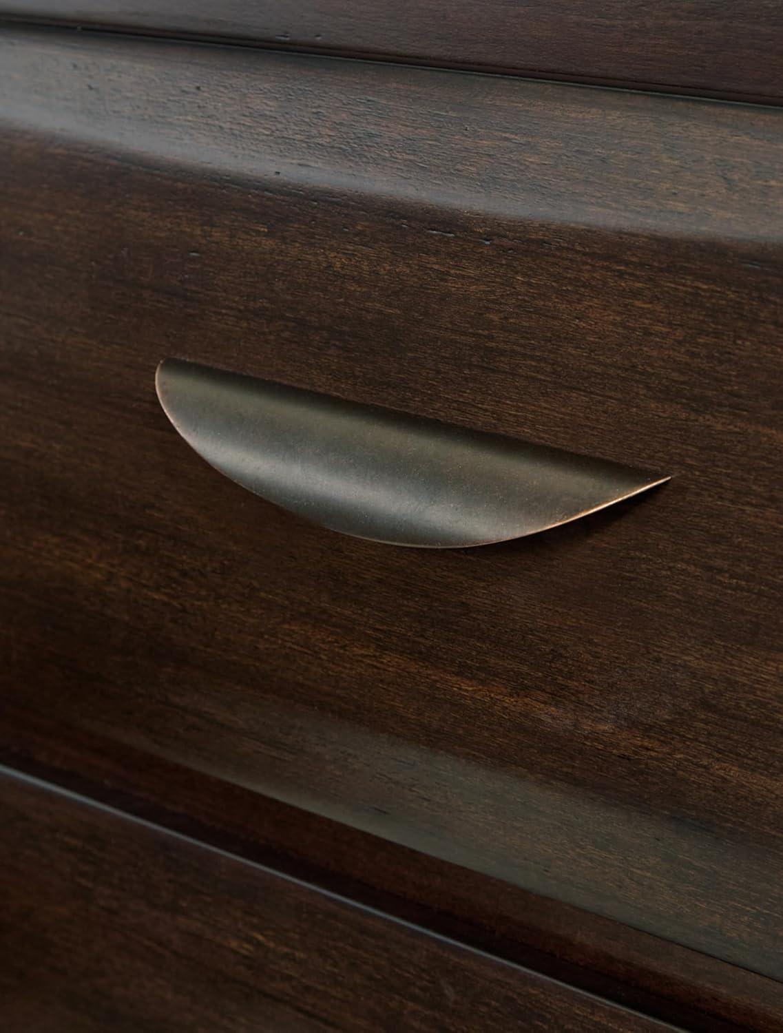 imageSignature Design by Ashley Sharlance Transitional 9Drawer Dresser and Mirror with Safety Stop and FeltLined Top Drawer Light BrownDark Brown