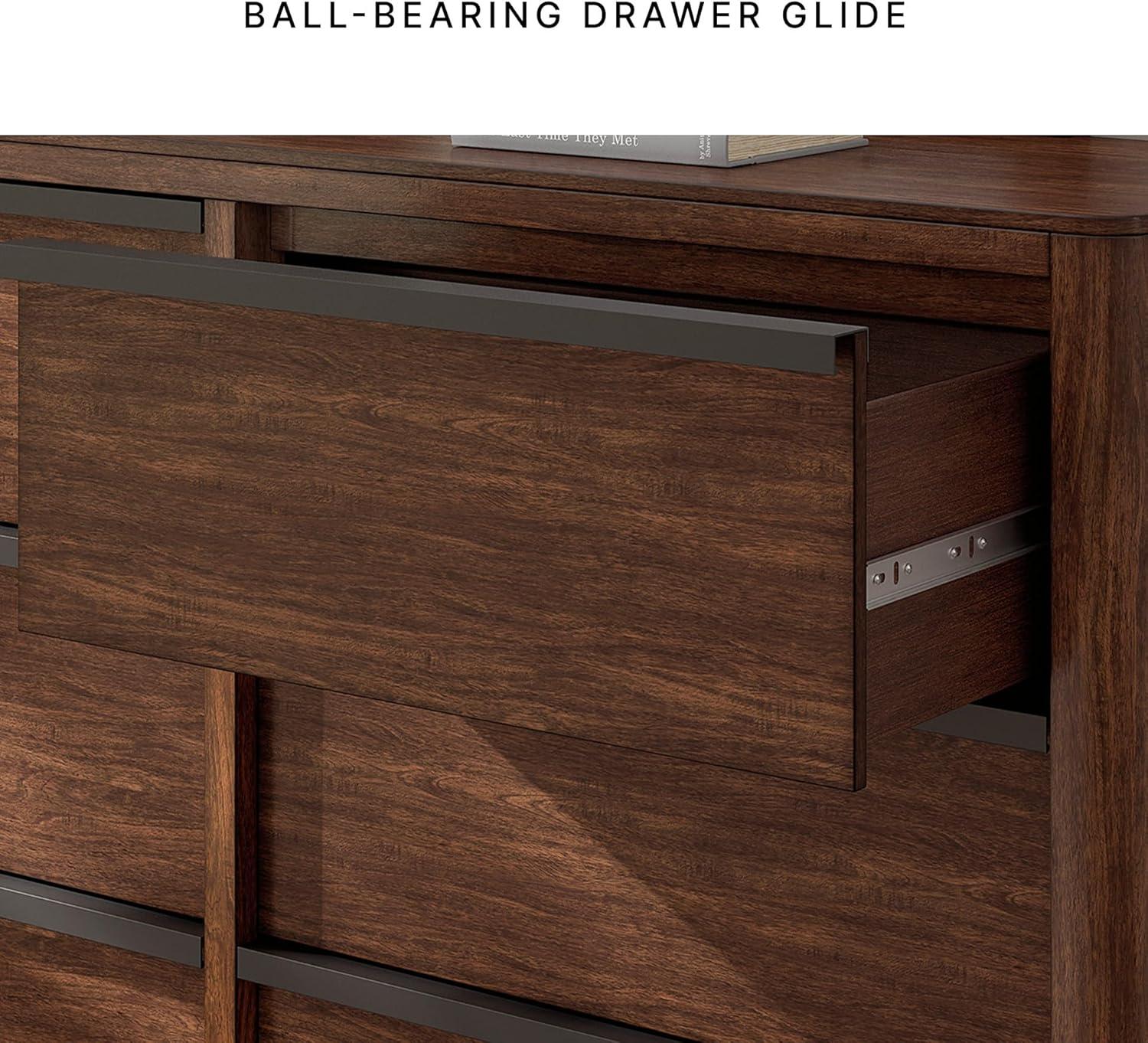 imageSignature Design by Ashley Sharlance Transitional 9Drawer Dresser and Mirror with Safety Stop and FeltLined Top Drawer Light BrownDark Brown