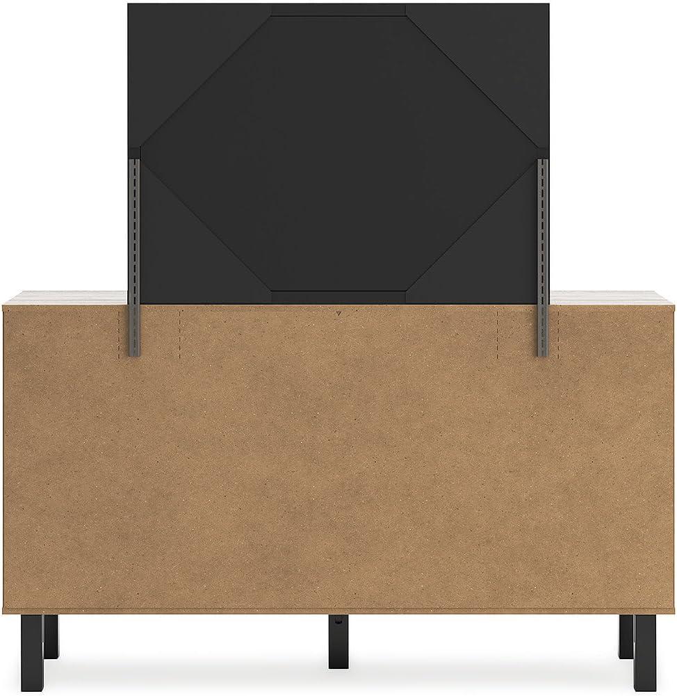imageSignature Design by Ashley Vessalli Modern 6Drawer Dresser and Mirror with AntiTipping Restraint Gray amp BlackDresser and Mirror