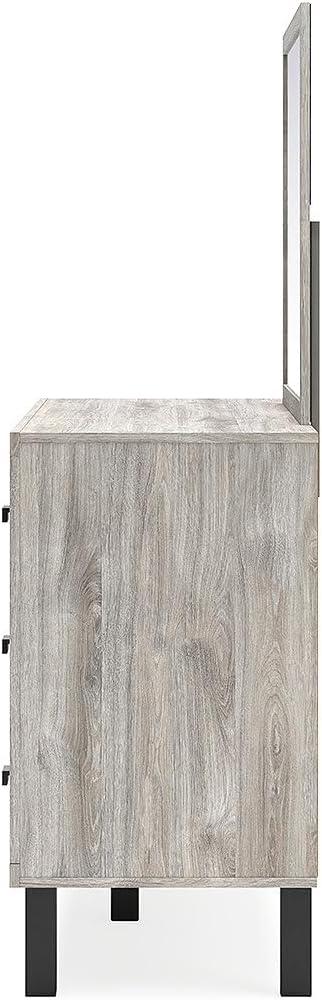 imageSignature Design by Ashley Vessalli Modern 6Drawer Dresser and Mirror with AntiTipping Restraint Gray amp BlackDresser and Mirror