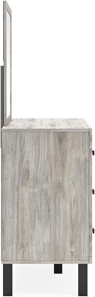 imageSignature Design by Ashley Vessalli Modern 6Drawer Dresser and Mirror with AntiTipping Restraint Gray amp BlackDresser and Mirror