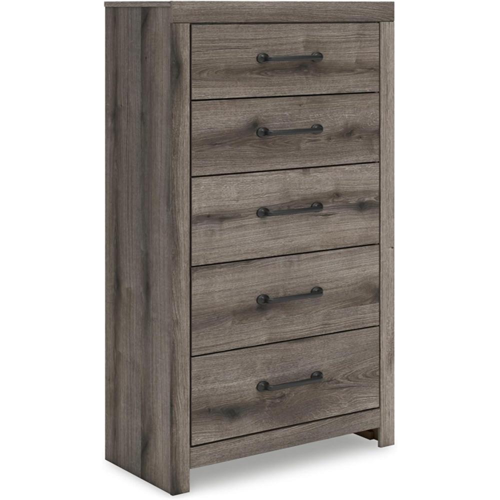 imageSignature Design by Ashley Brinxton Urban SmoothGliding 7Drawer Dresser and Mirror with Safety Stop GrayBrown Gray