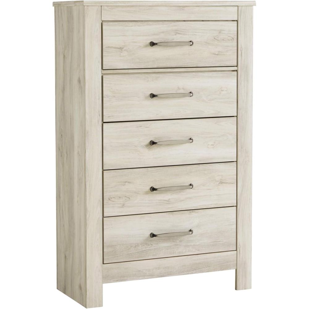 imageSignature Design by Ashley Brinxton Urban SmoothGliding 7Drawer Dresser and Mirror with Safety Stop GrayWhitewash