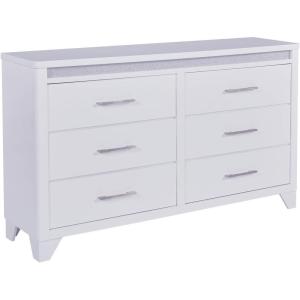 Signature Design by Ashley Sharlance Transitional 9-Drawer Dresser and Mirror with Safety Stop and Felt-Lined Top Drawer, Light Brown(White)