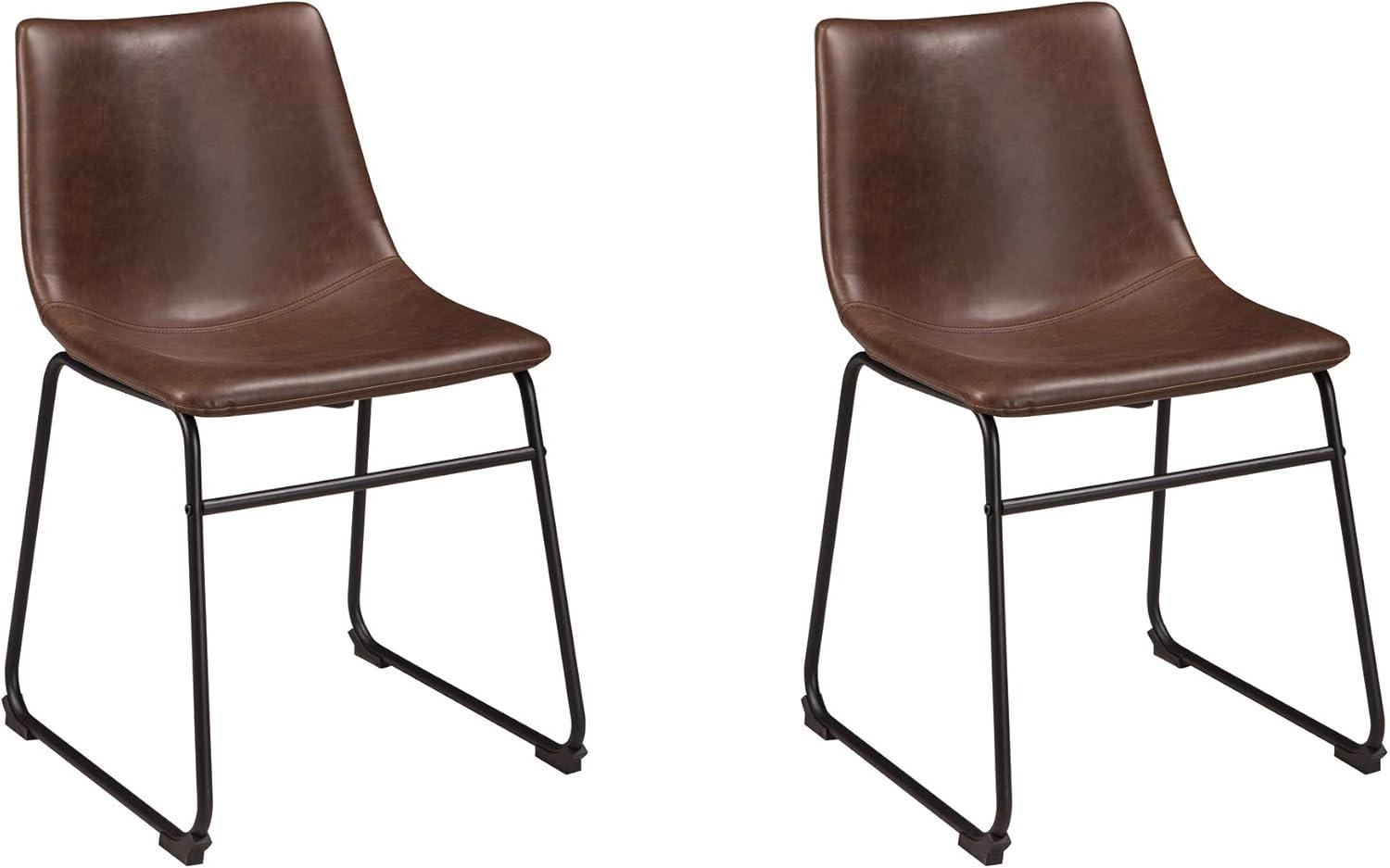 imageSignature Design by Ashley Centiar 24 Counter Height Modern Bucket Barstool Set of 2 Brown amp Mid Century Centiar Dining Bucket Chair Set of 2 Black and Brown