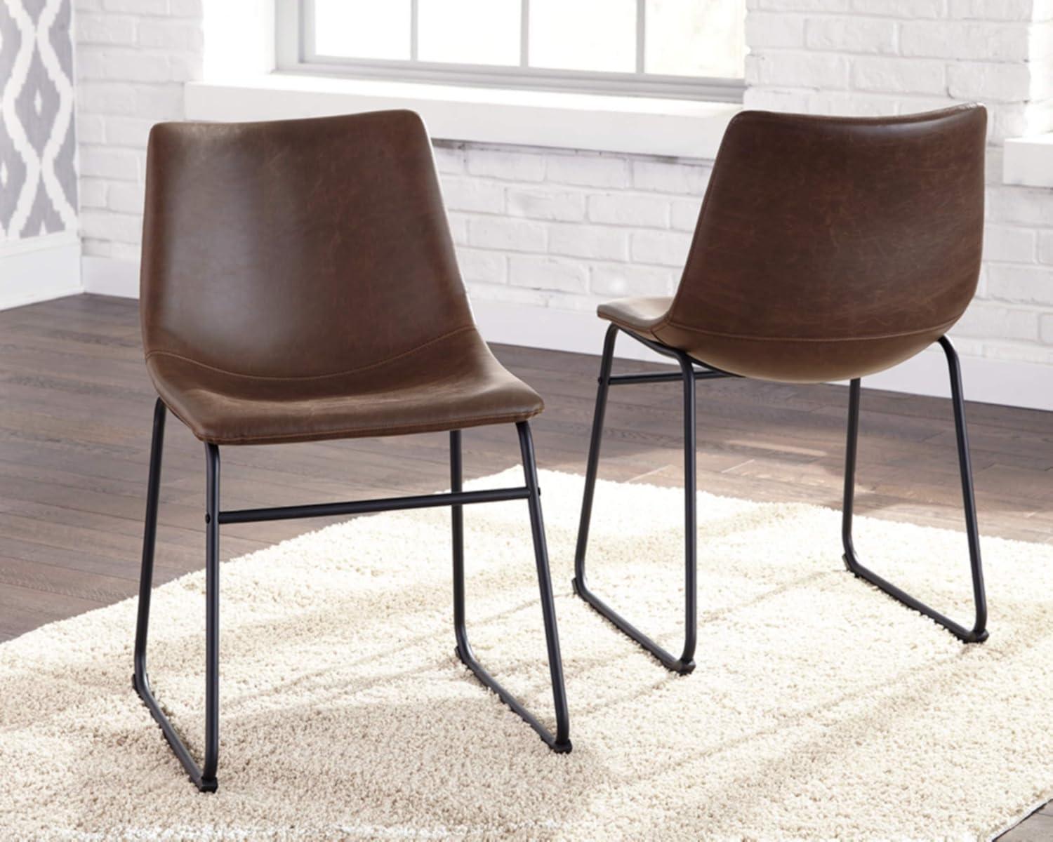 imageSignature Design by Ashley Centiar 24 Counter Height Modern Bucket Barstool Set of 2 Brown amp Mid Century Centiar Dining Bucket Chair Set of 2 Black and Brown