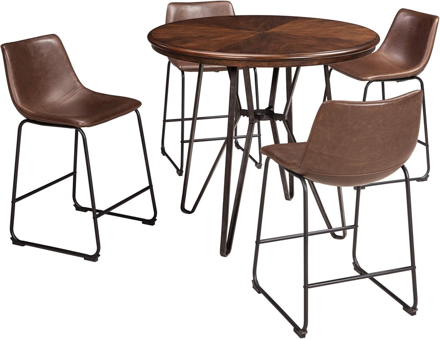 imageSignature Design by Ashley Centiar 24 Counter Height Modern Bucket Barstool Set of 2 Brown amp Mid Century Centiar Dining Bucket Chair Set of 2 Black and Brown