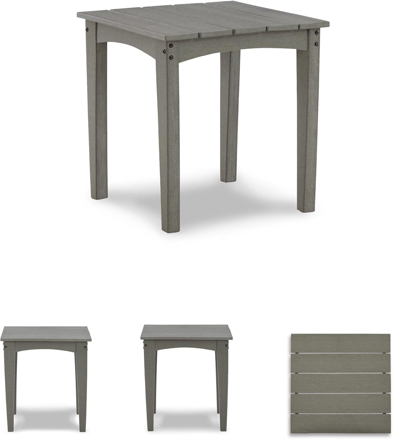 imageSignature Design by Ashley Visola Outdoor HDPE Dining Chair Set of 2 Durable and Weather Resistant HDPE Material AllWeather Nuvella Fabric Seat Cushion GrayEnd Table