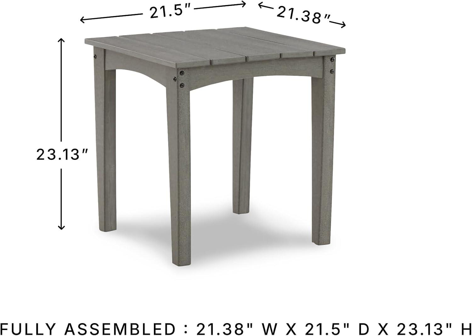 imageSignature Design by Ashley Visola Outdoor HDPE Dining Chair Set of 2 Durable and Weather Resistant HDPE Material AllWeather Nuvella Fabric Seat Cushion GrayEnd Table
