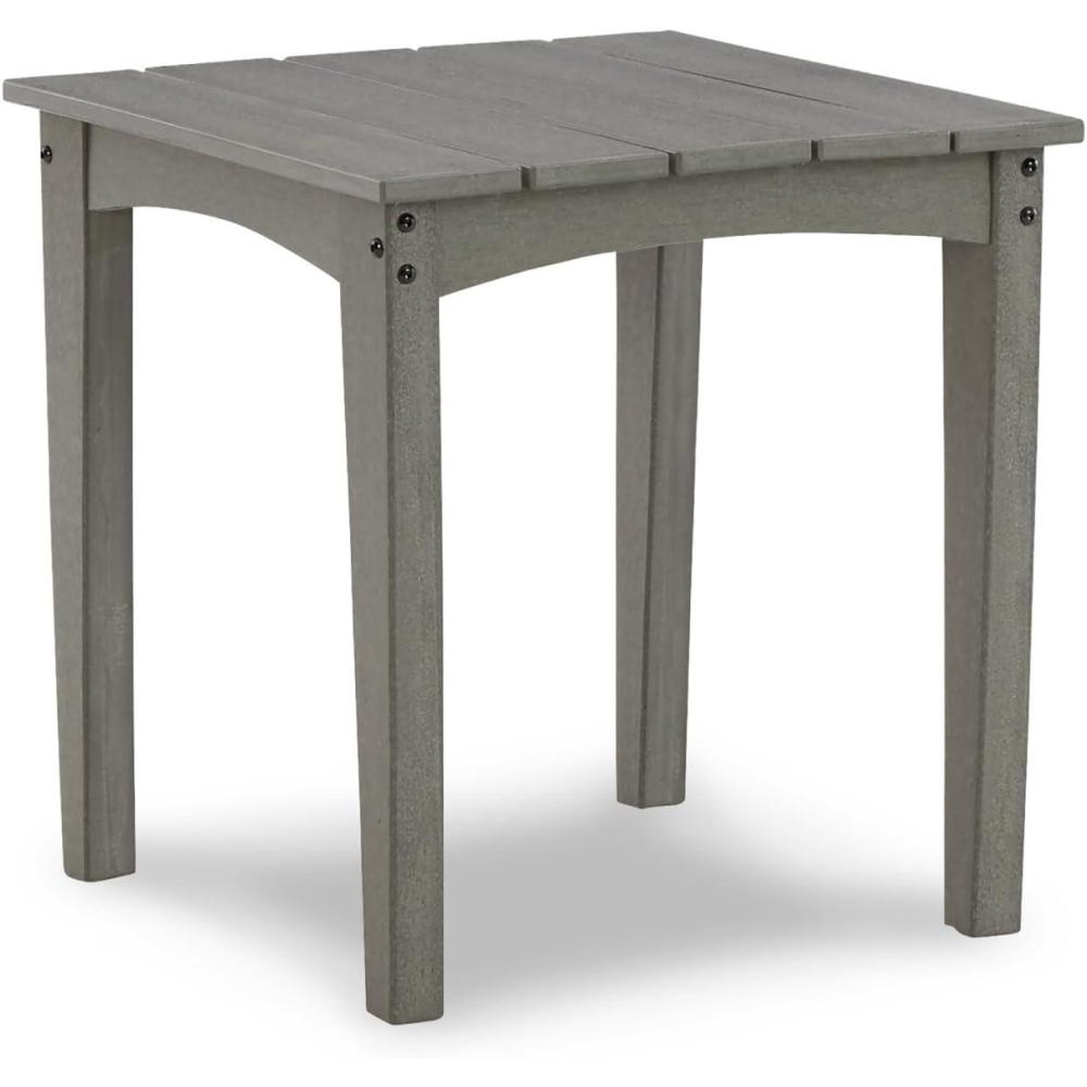 imageSignature Design by Ashley Visola Outdoor HDPE Dining Chair Set of 2 Durable and Weather Resistant HDPE Material AllWeather Nuvella Fabric Seat Cushion GrayEnd Table