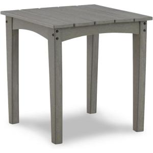 Signature Design by Ashley Visola Outdoor HDPE Dining Chair Set of 2, Durable and Weather Resistant HDPE Material, All-Weather Nuvella Fabric Seat Cushion, Gray(End Table)
