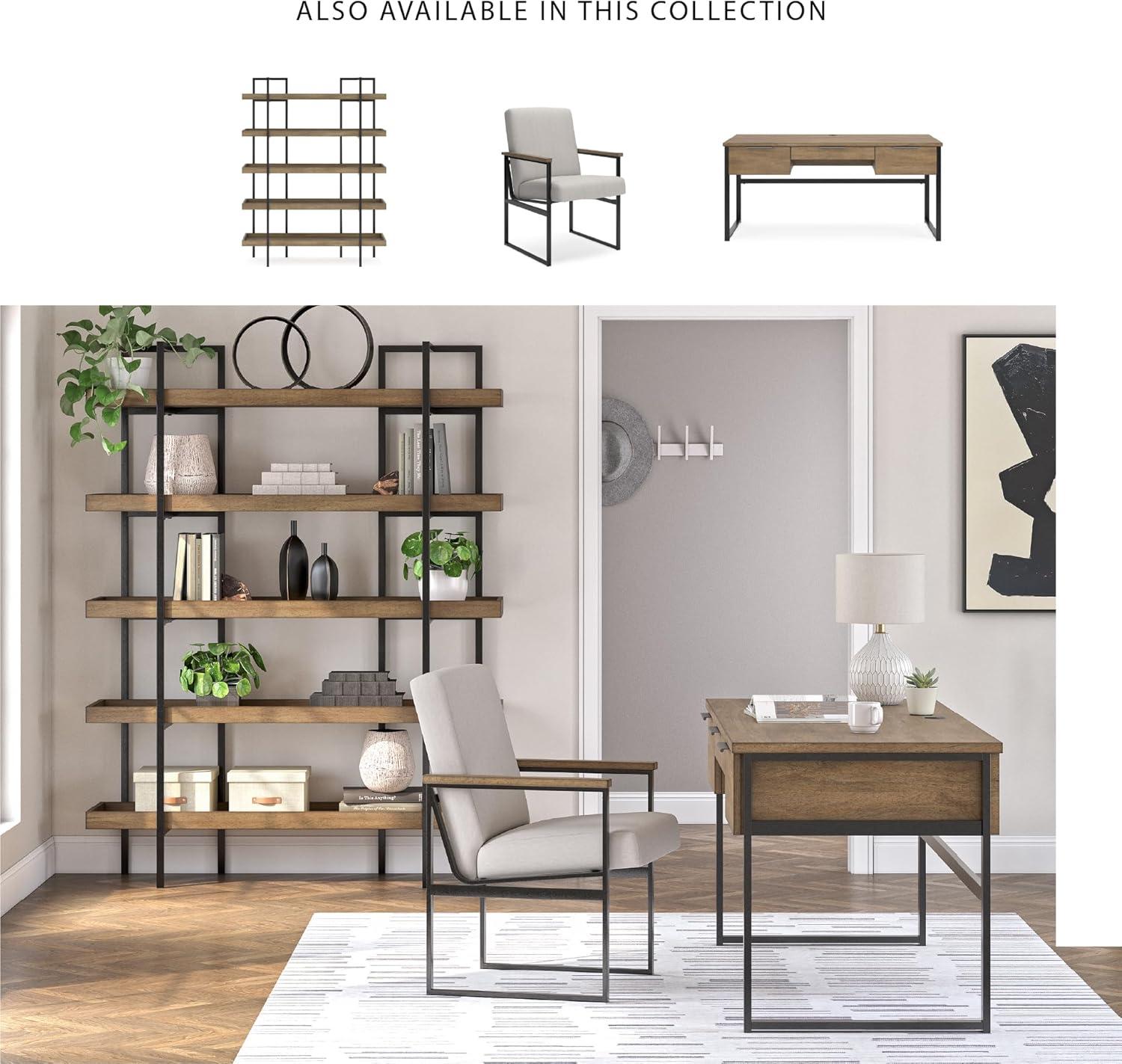 imageSignature Design by Ashley Montia Industrial Freestanding 5Tier 76 Etagere Bookcase Light Brown